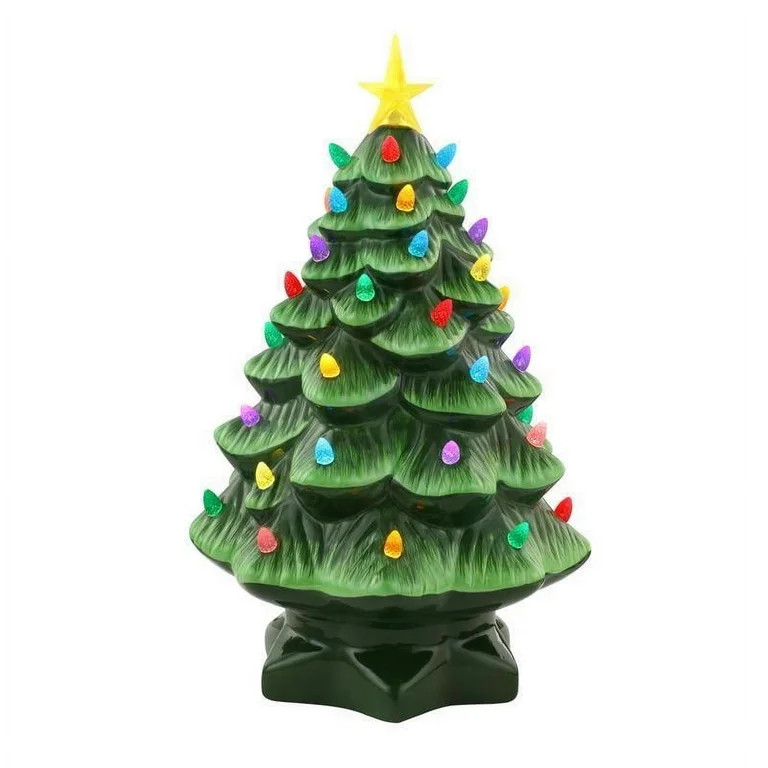 Mr. Christmas 14 in. Nostalgic Ceramic Tree - Green | Walmart (US)