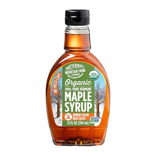 Butternut Mountain Farm Pure Vermont Maple Syrup, Organic, Grade A, Amber Rich, 12 oz, Easy Squeeze Bottle | Amazon (US)