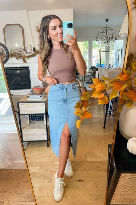 #amazon #outfitinspo #casualoutfit 
Wearing size XS in skirt.. the amazon one I wear a small in! Small in cropped tank! 


#LTKFind #LTKstyletip #LTKunder50