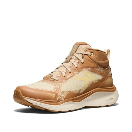 KEEN Women's Leiki Mid Height Durable Lightweight Breathable Comfortable Waterproof Hiking Boots, Safari/Chipmunk, 8 | Amazon (US)