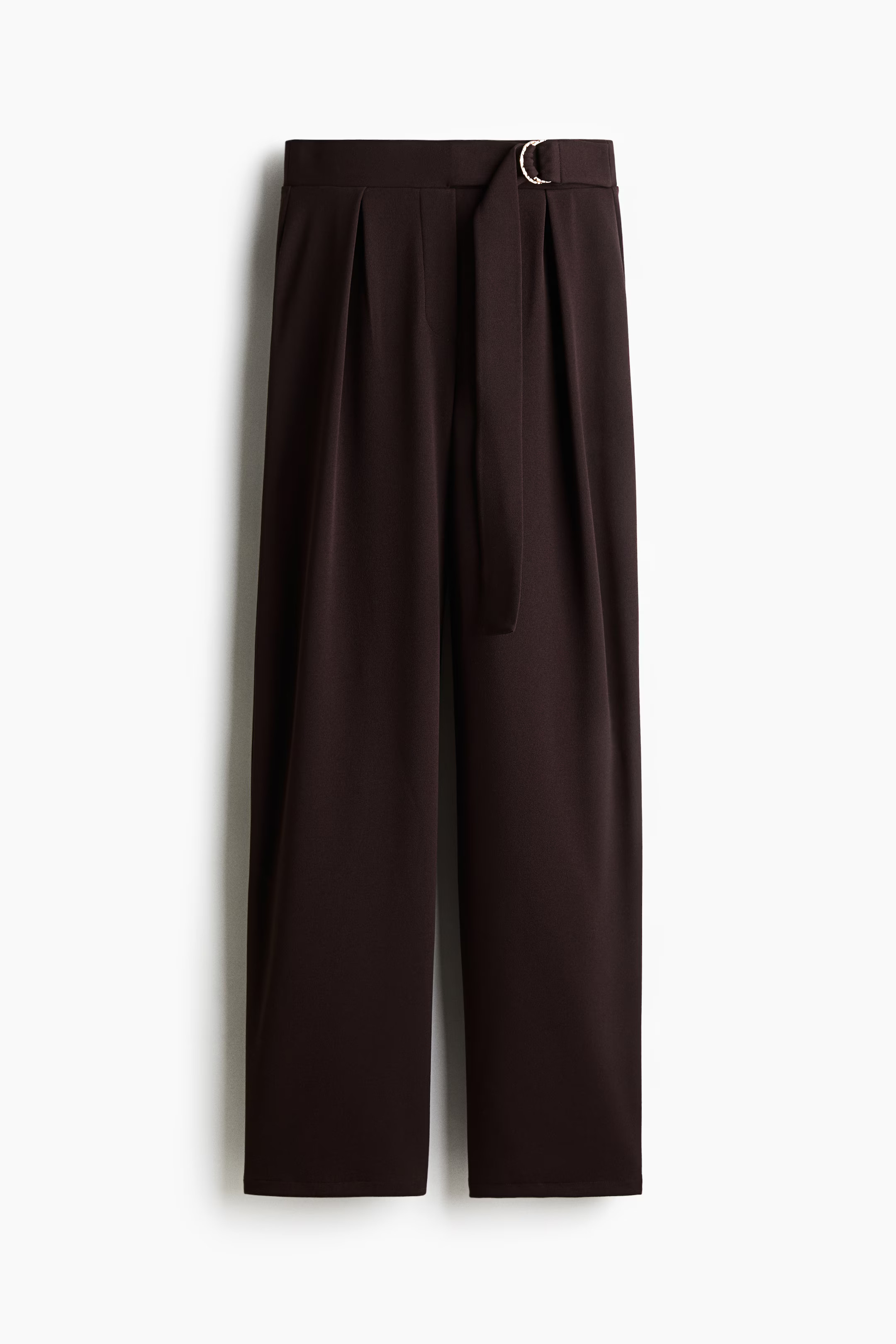 Belted trousers - Dark brown - Ladies | H&M GB | H&M (UK, MY, IN, SG, PH, TW, HK)