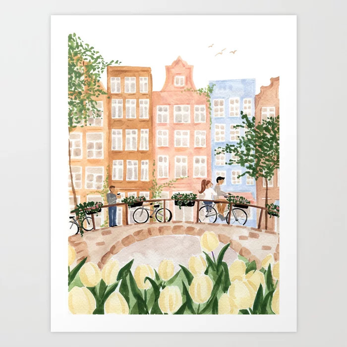 Amsterdam in the Spring Art Print | Society6