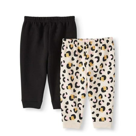 Garanimals Baby Girls Print & Solid Sweatpants, 2pk | Walmart (US)