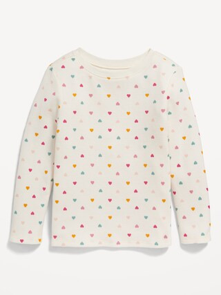 Printed Long-Sleeve Thermal-Knit T-Shirt for Toddler Girls | Old Navy (US)