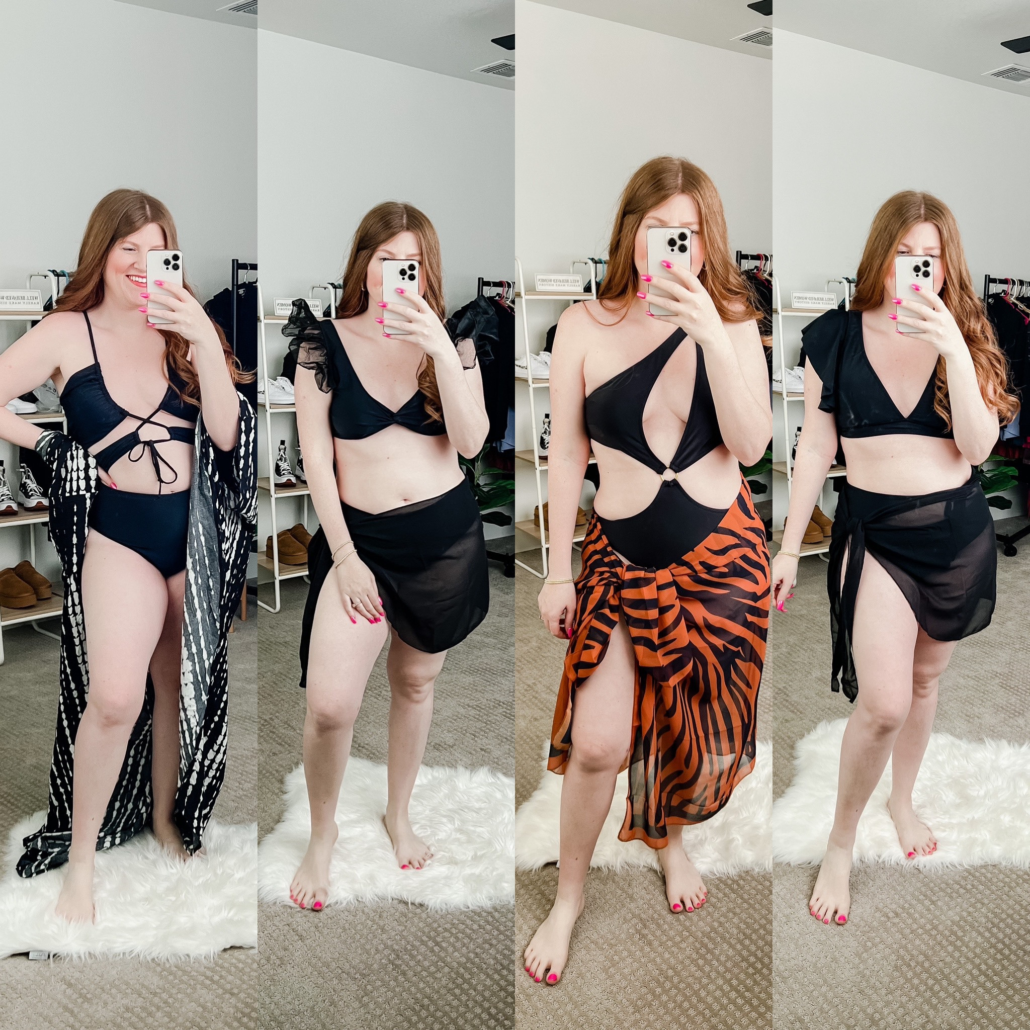 Black swimsuits from amazon wearing size large in all. High waist bikini. Swimsuit coverup. Amazon swim. 

#LTKswim #LTKstyletip #LTKunder50