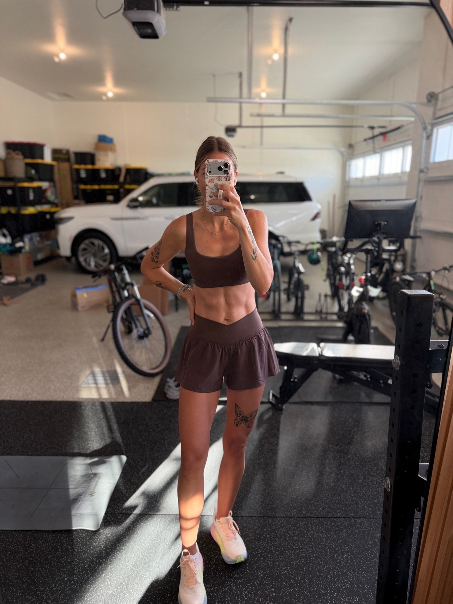 Love this brown workout set, on sale today! Wearing a S in the shorts and M in the sports bra.

#LTKActive #LTKSaleAlert