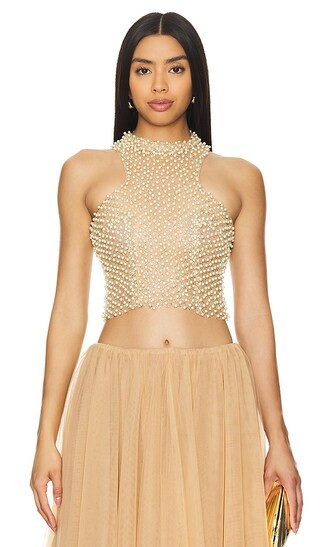 Evelyn Top in Gold | Revolve Clothing (Global)
