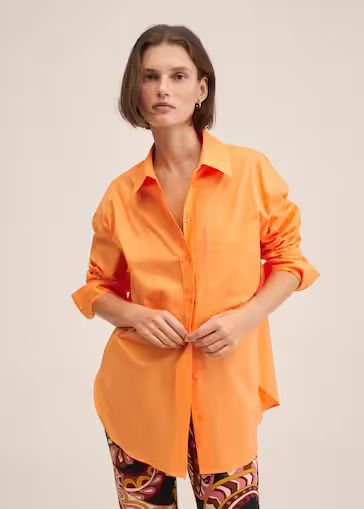 Oversize cotton shirt | MANGO (US)