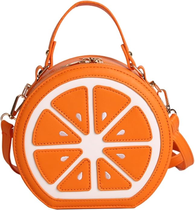Orange Fruit Purse PU Cute Round Shaped Orange Handbag Crossbody Fashion Lemon Bag for Women Girl... | Amazon (US)