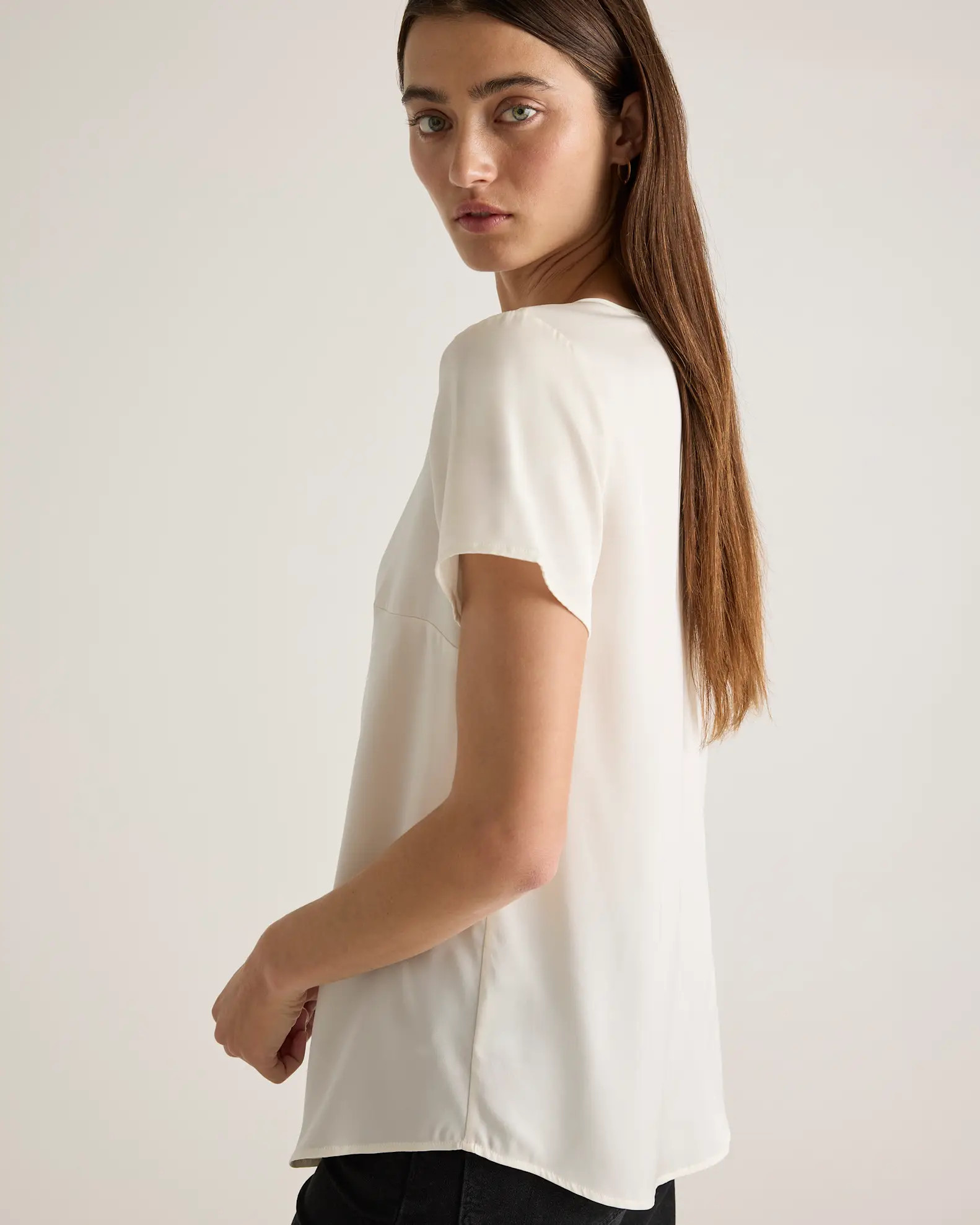 Washable Stretch Silk Tee | Quince