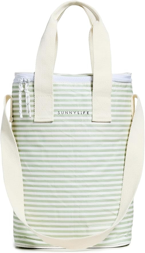 SunnyLife Women's Light Cooler Drinks Bag, Sage Stripe, One size | Amazon (US)