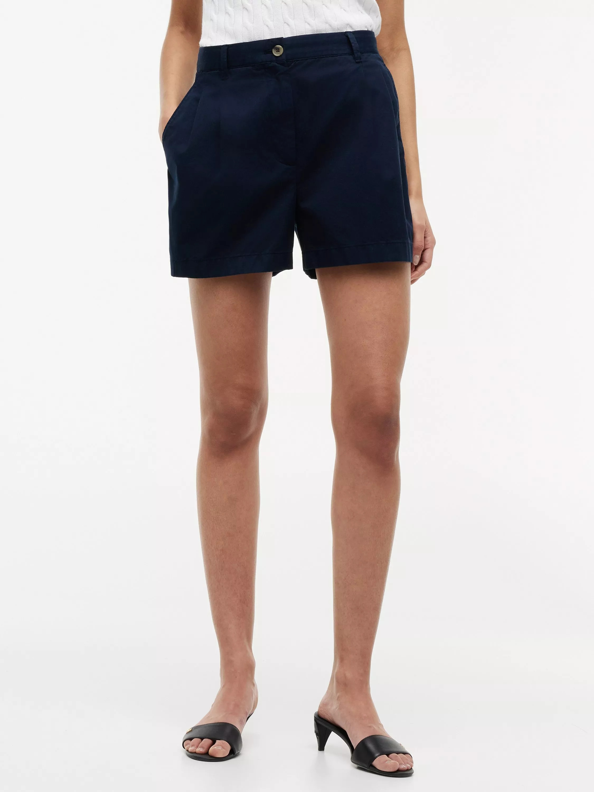 Tommy Hilfiger Washed Flared Chino Shorts, Blue Navy | John Lewis (UK)