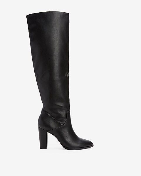Faux Leather Heeled Stovepipe Boots | Express