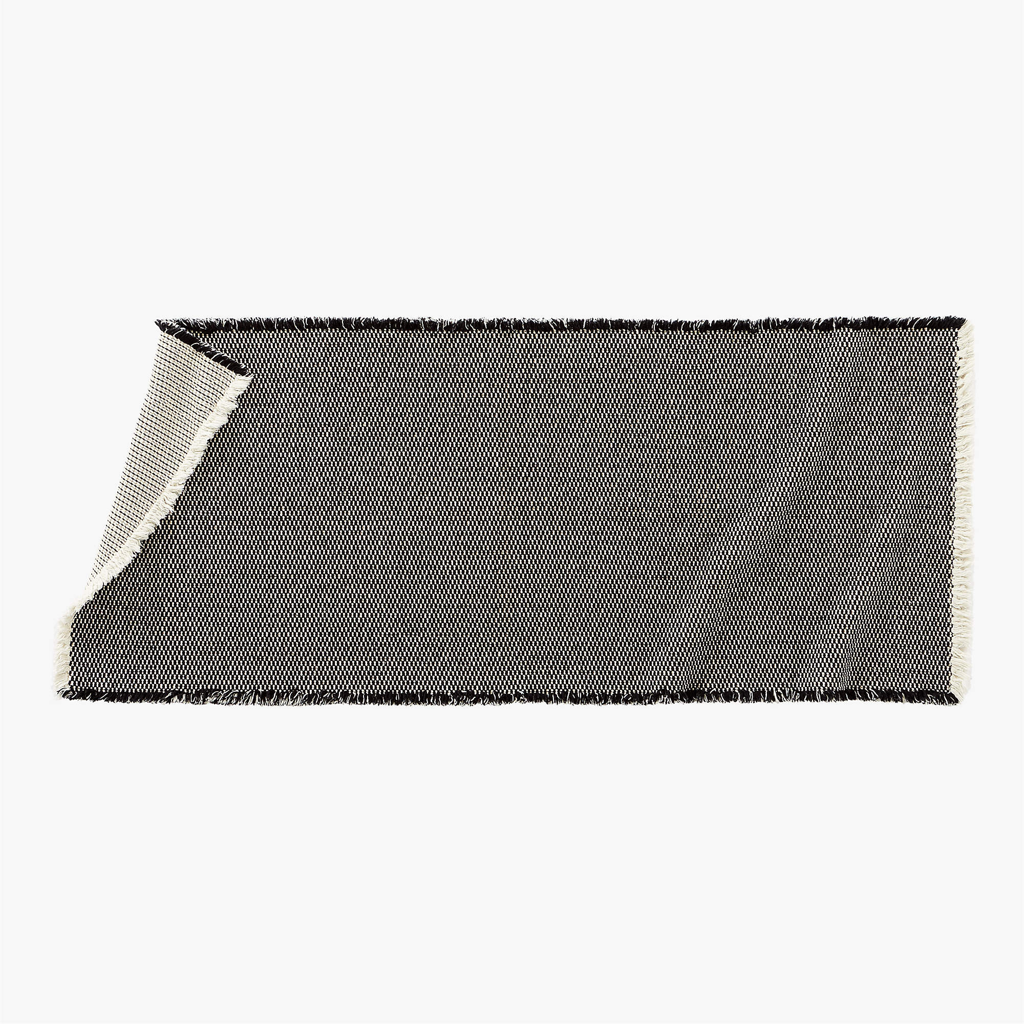 Alex Organic Cotton Black and White Reversible Bath Runner Rug 24"x60" + Reviews | CB2 | CB2
