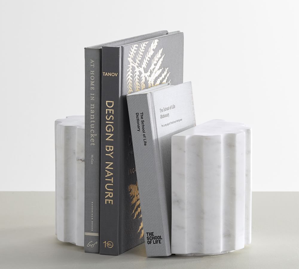 White Marble Book Ends,S/2 | Pottery Barn (US)