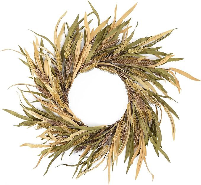 YNYLCHMX 18” Fall Wreath for Front Door Autumn Wreath Outside Autumn Wreath Farmhouse Wreath Fa... | Amazon (US)