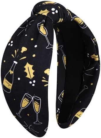 New Year Headbands for Women Star Knotted Headband Statement Wide Hairband New Year's Eve Costume... | Amazon (US)