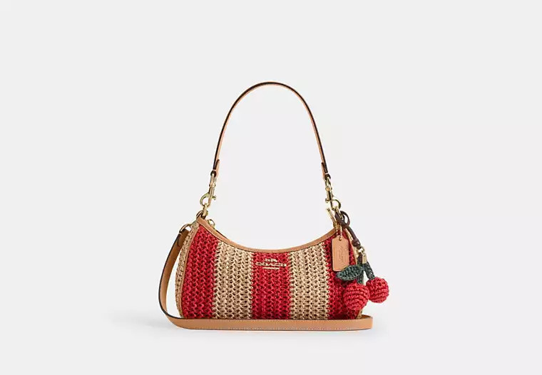 Teri Shoulder Bag With Stripes And Charm | Bags | Coach | COACH® | Coach (US)