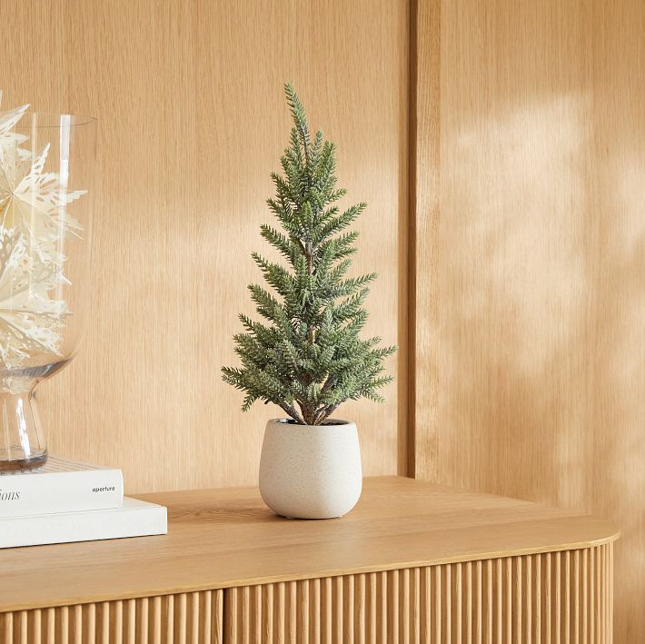 Faux Glittered Pine Tree w/ Terracotta Planter | West Elm (US)