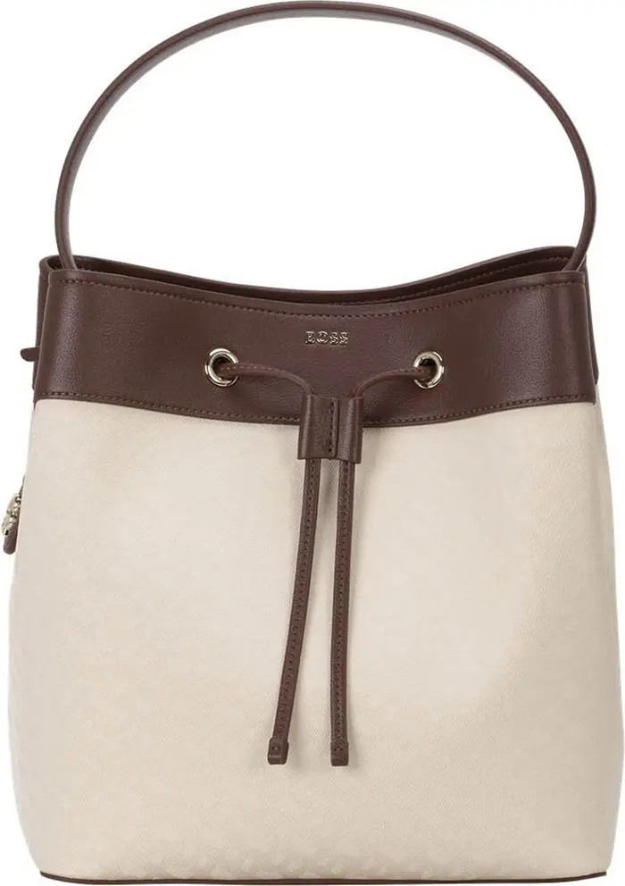 BOSS Liriel Canvas & Faux Leather Bucket Bag | Nordstrom | Nordstrom