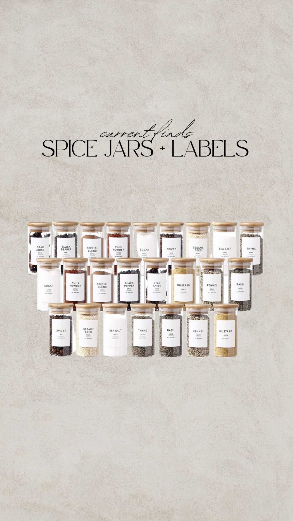 Glass Spice jars with labels from Amazon

#LTKhome #LTKfindsunder50 #LTKSeasonal