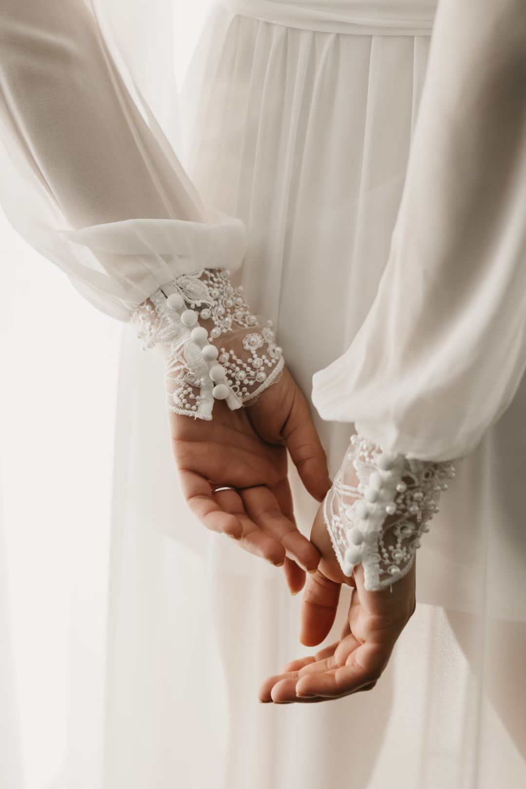 Lace Pearl Beaded Maxi Including Slip / Lace Bridal Robe / - Etsy | Etsy (US)