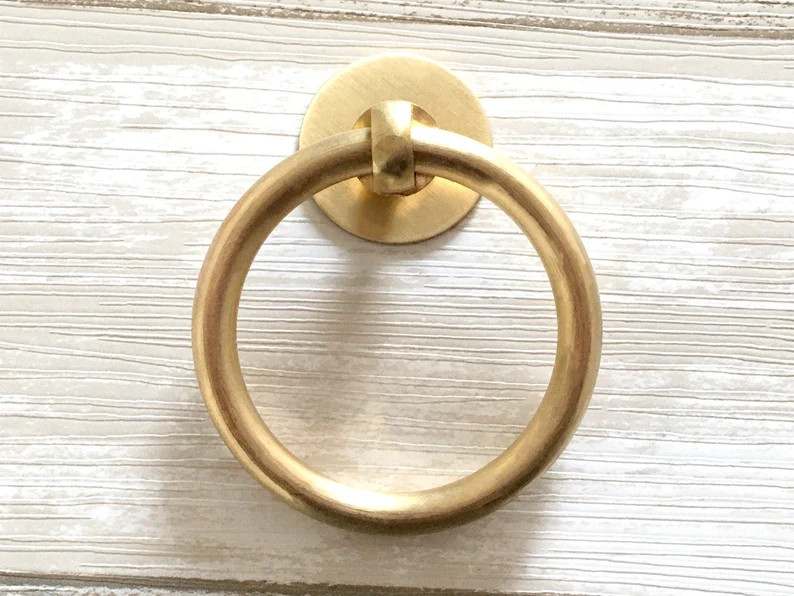 Brass Ring Knob Brass Drawer Pull Knobs Pull Cabinet Knob | Etsy Canada | Etsy (CAD)
