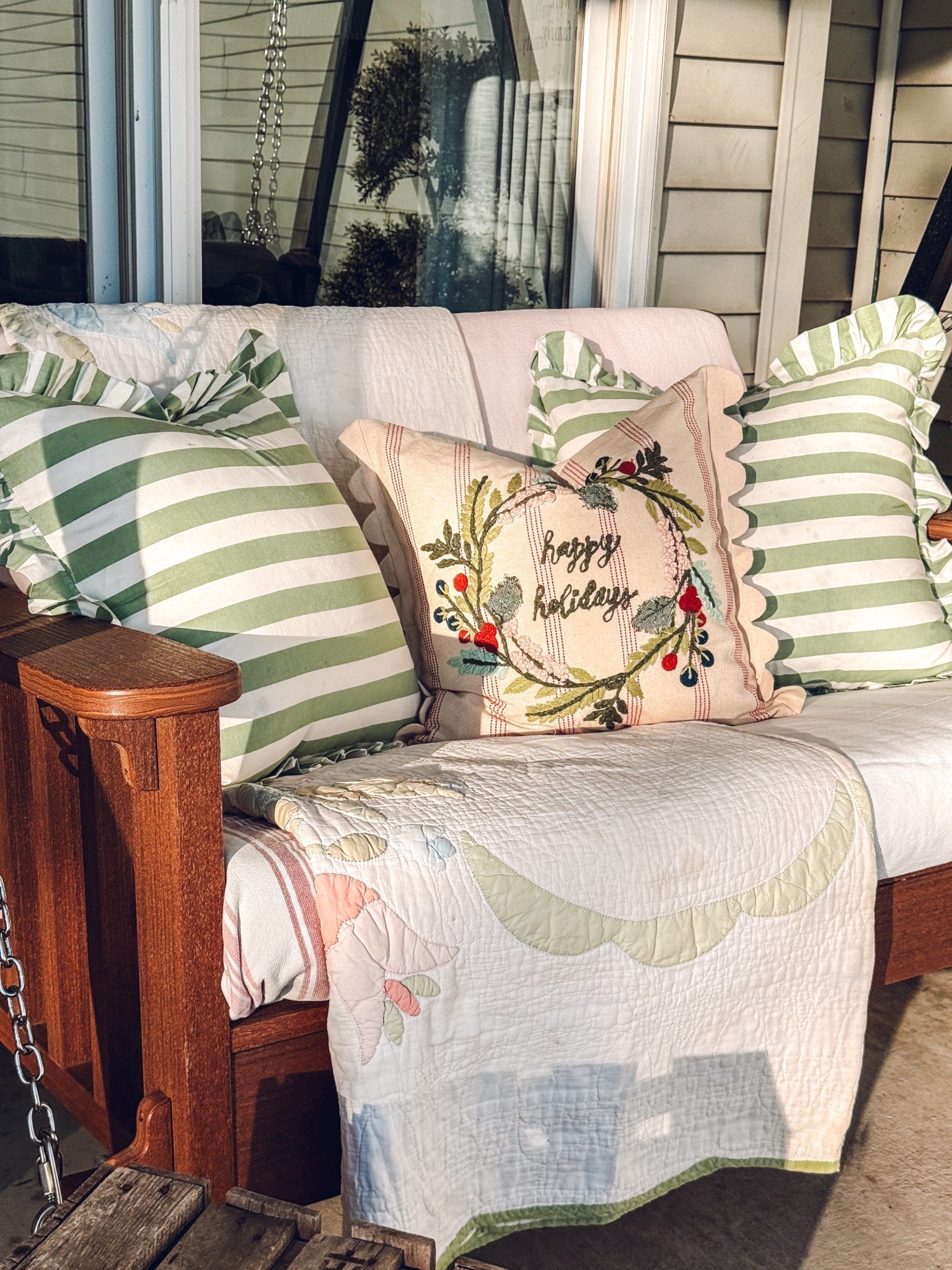 Christmas front porch pillow covers 

#LTKHome #LTKSeasonal #LTKHoliday
