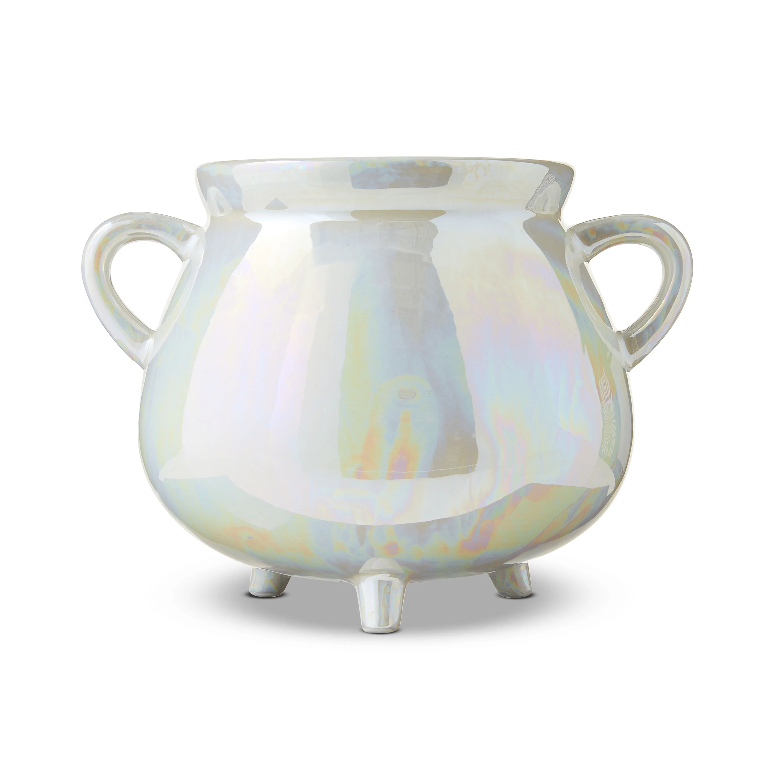 Ceramic Cauldron Tabletop Decor, Iridescent White, 6.3", Halloween by Way To Celebrate - Walmart.... | Walmart (US)