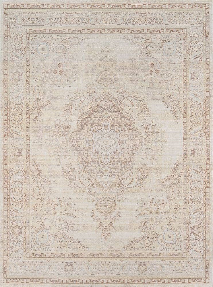 Momeni Rugs Isabella Polyester Area Rug, 9'3" X 11'10", Ivory | Amazon (US)