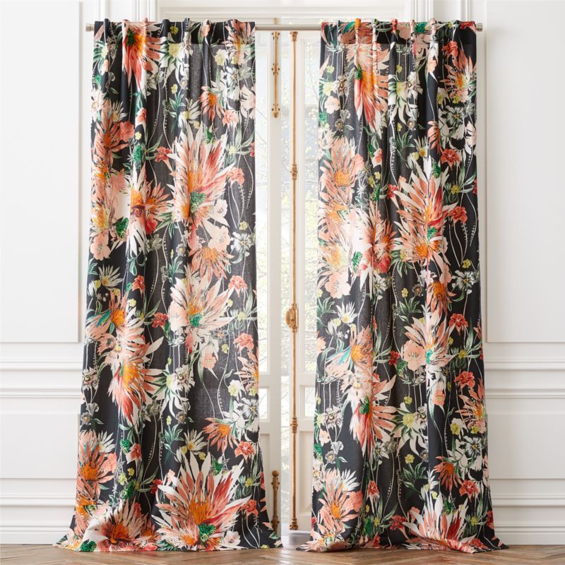 Jungle Bloom Curtain Panel | CB2 | CB2