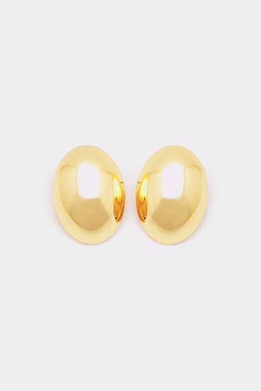 Golden oval earrings - pull&bear | PULL and BEAR UK