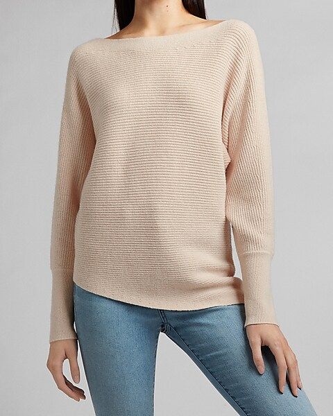 Ribbed Asymmetrical Tunic Sweater | Express