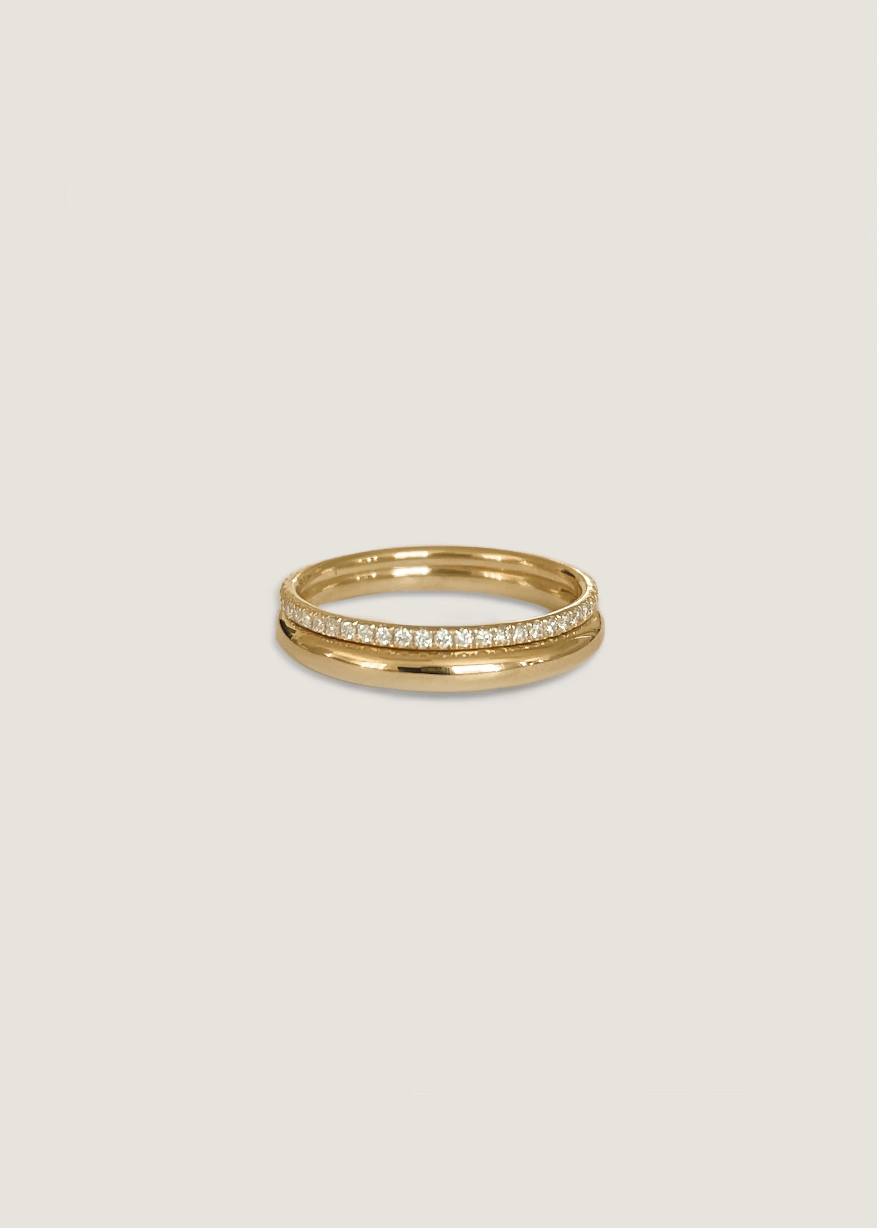 Pauline Ellipse & Dahlia Micro Pavé Ring Stack - Kinn | Kinn