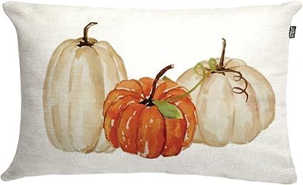 GTEXT Fall Throw Pillow Cover Farmhouse Fall Decor Cushion Covers Fall Pumpkins Home Decoration L... | Amazon (US)