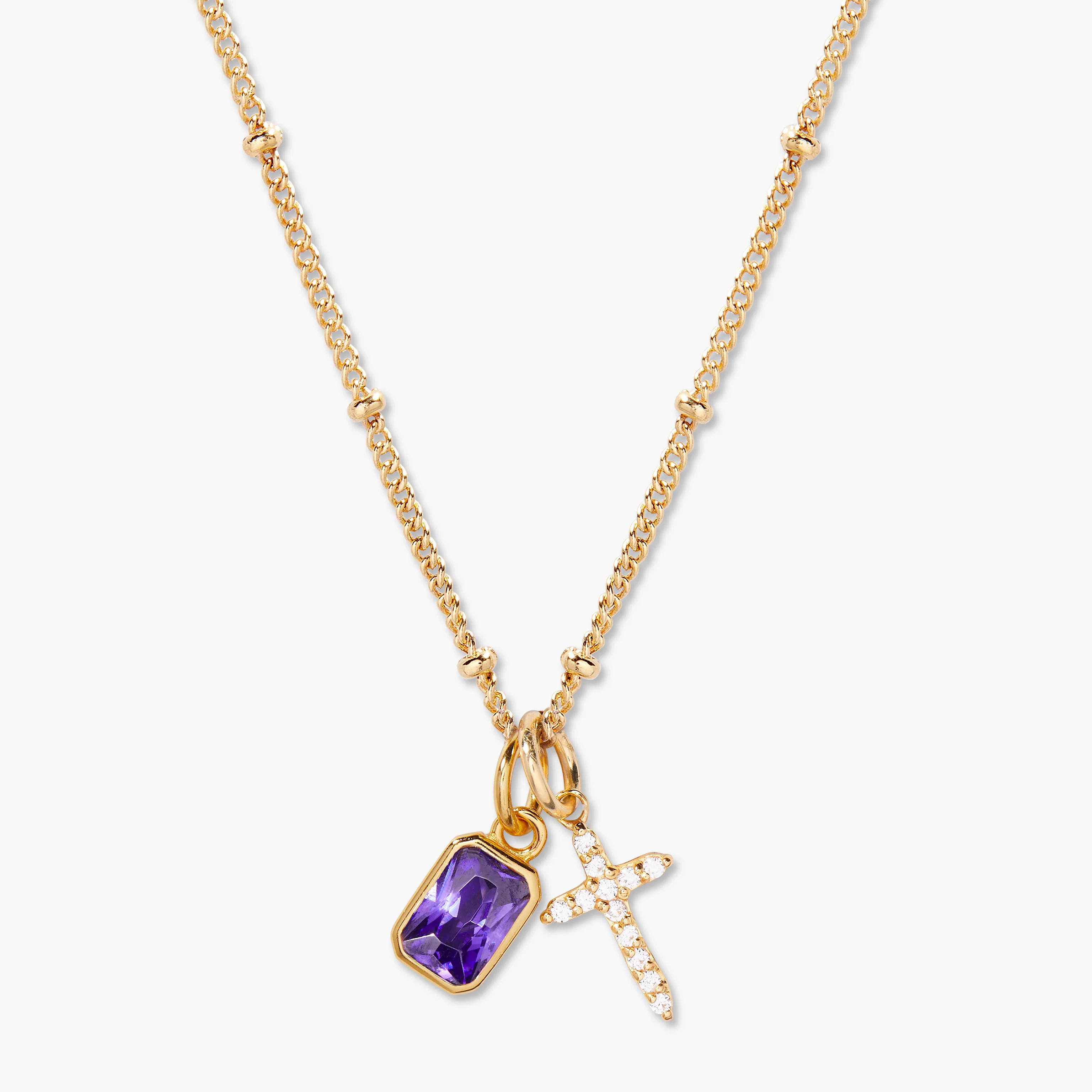 Josephine Cross Birthstone Necklace | Brook and York