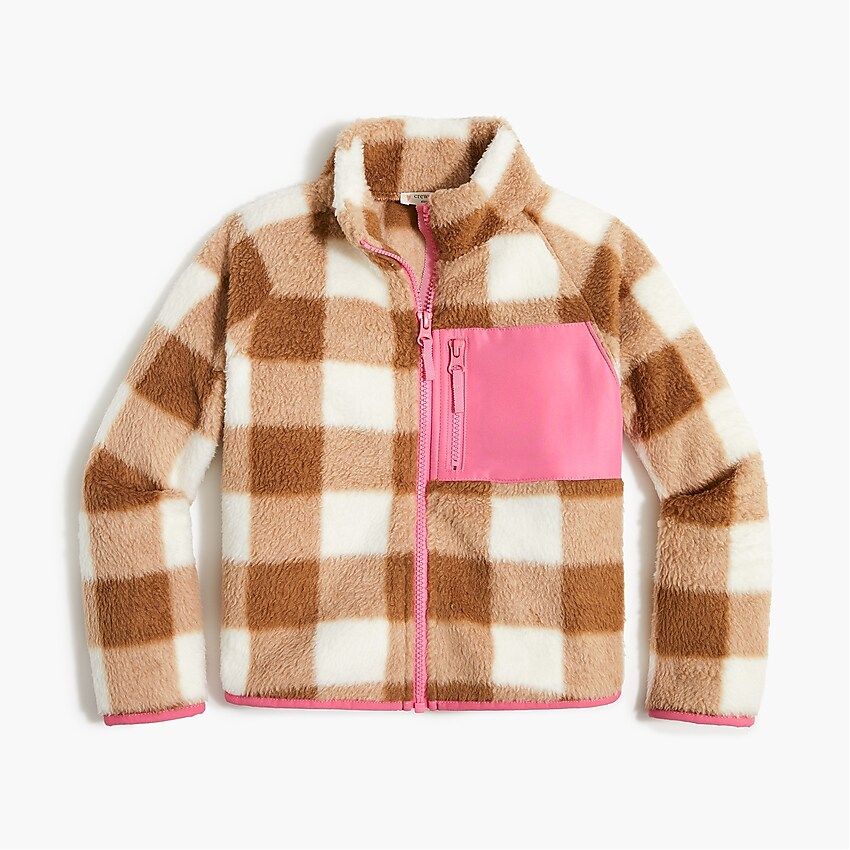 Girls' sherpa full-zip sweatshirt | J.Crew Factory