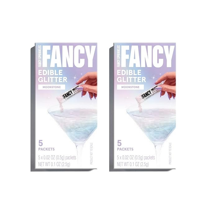 Fancy Sprinkles Moonstone Iridescent Edible Glitter Packets 2 Pack | Portable Drink Glitter for C... | Amazon (US)