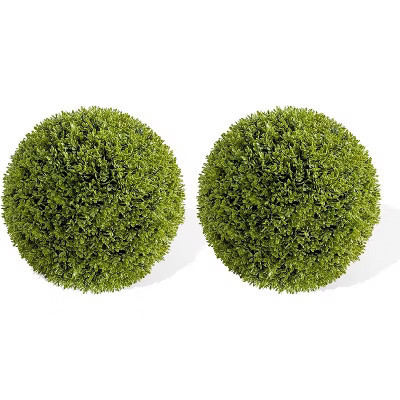 Acekool Rice Orchid 19.7in Artificial Topiary Balls Set of 2, Faux Green Spheres for Garden, Patio, Entryway | Target