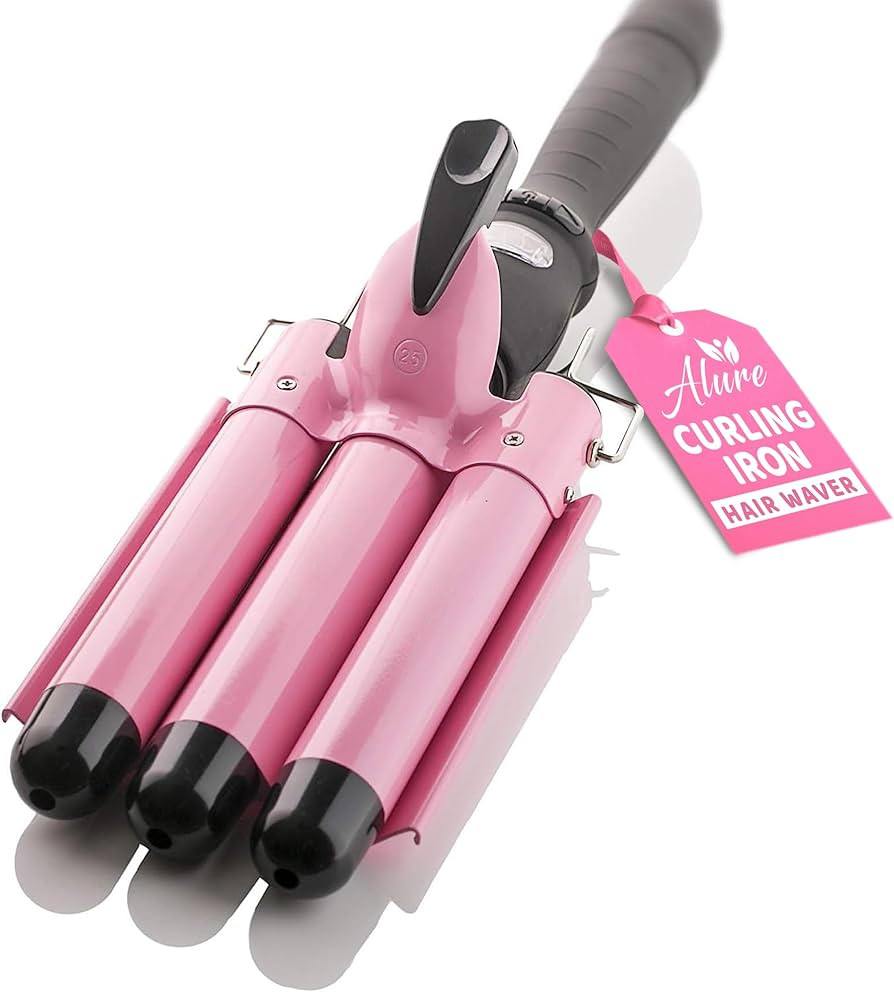 Alure Three Barrel Curling Iron Wand Hair Waver with LCD Temperature Display - 1 Inch Ceramic Tou... | Amazon (US)