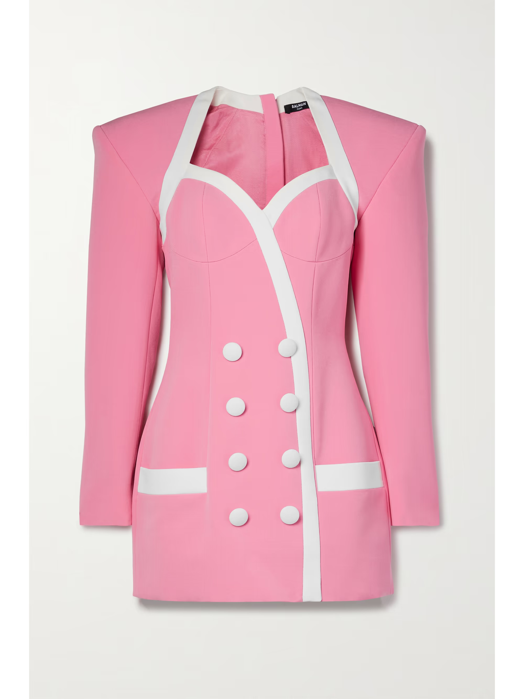 Button-detailed two-tone crepe mini dress | NET-A-PORTER (UK & EU)