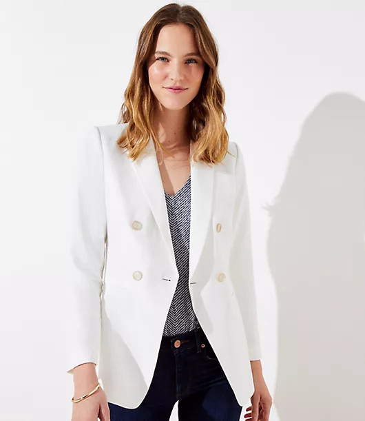 LOFT Petite Double Breasted Blazer | LOFT