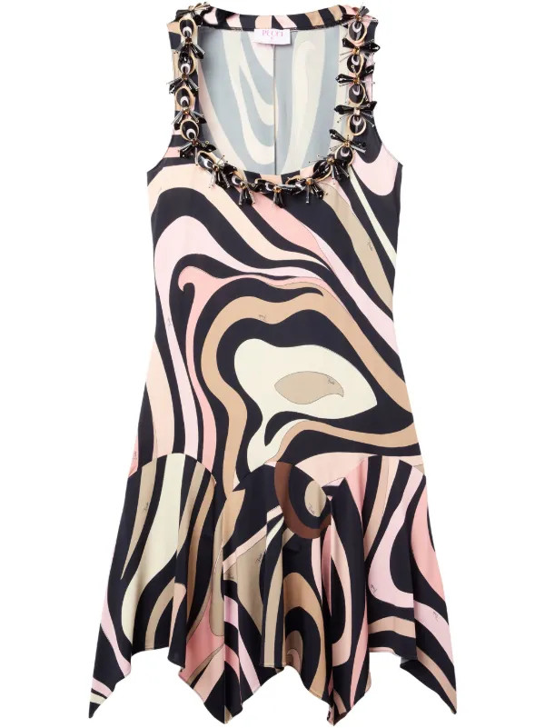 PUCCI marmo-print Mini Dress | Black | FARFETCH | Farfetch Global
