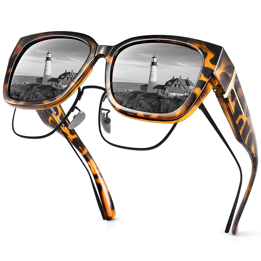 URUMQI Polarized Sunglasses Fit Over Glasses for Women, UV400 Protection Wrap-around Shades Trend... | Amazon (US)
