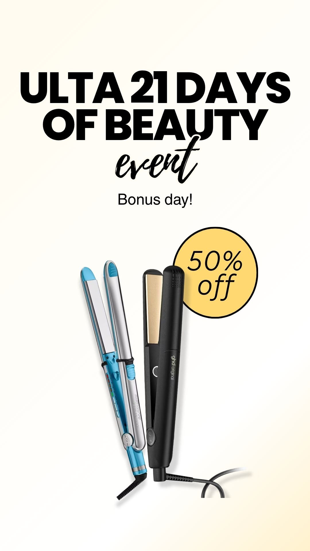 @ULTA Beauty 21 Days of Beauty bonus day steals! One day only. 

 #haircare 

#LTKSaleAlert #LTKBeauty