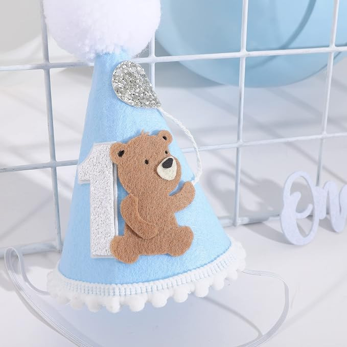 Bear Woodland Adventure Teddy Bear 1st Birthday Hat and Crown for Boys - One Happy Camper First B... | Amazon (US)