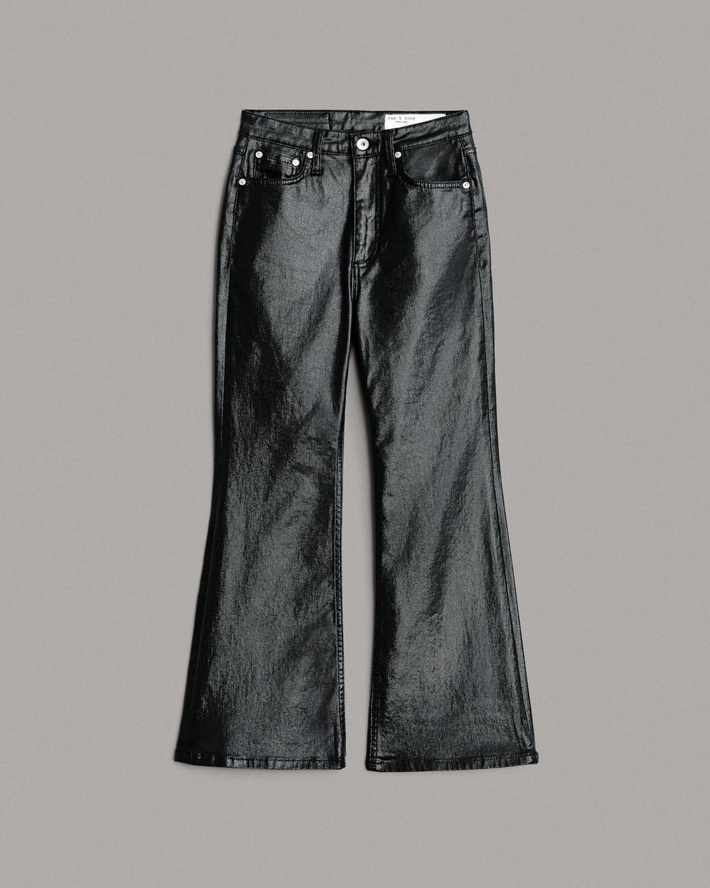 Casey High-Rise Ankle Flare - Coated Black | rag + bone