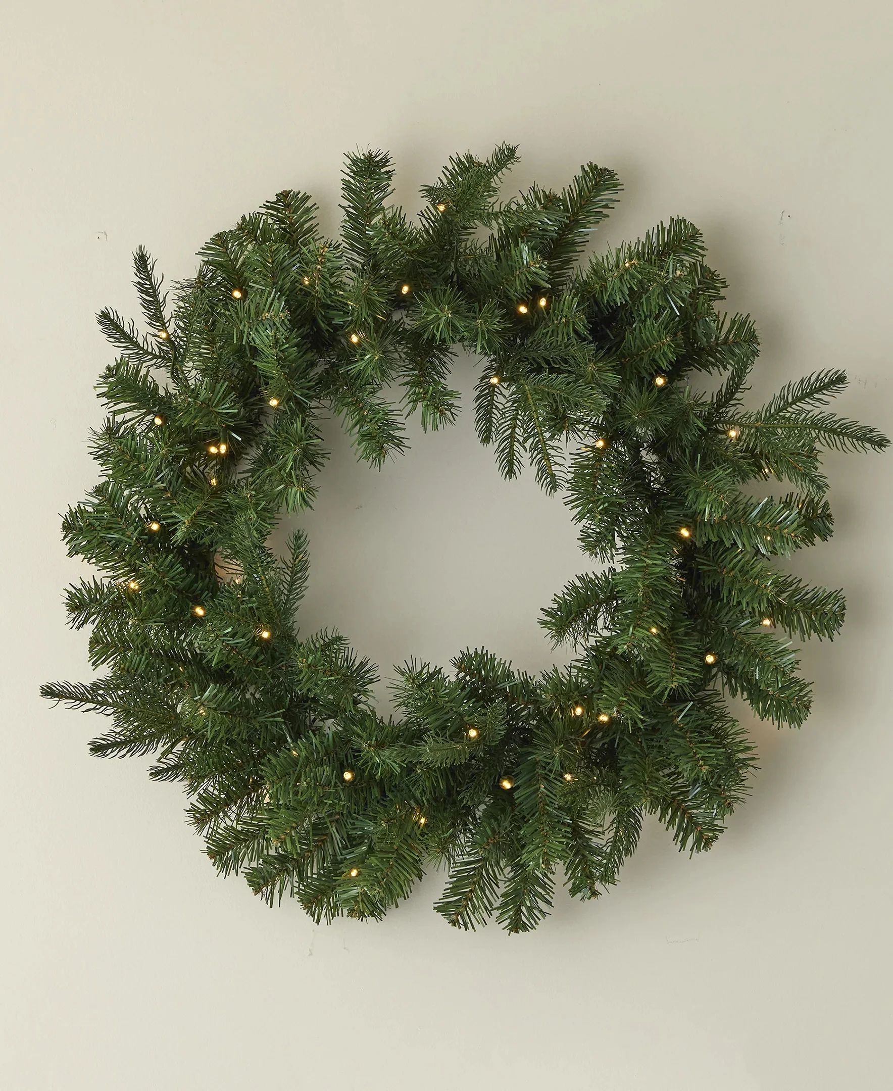 Valley Pine 24" Wreath Pre-Lit with 40 Warm White LED Lights - by Seasonal LLC | Walmart (US)