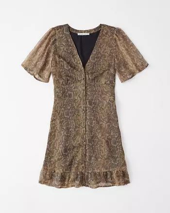 Ruffle-Hem Mini Dress | Abercrombie & Fitch US & UK