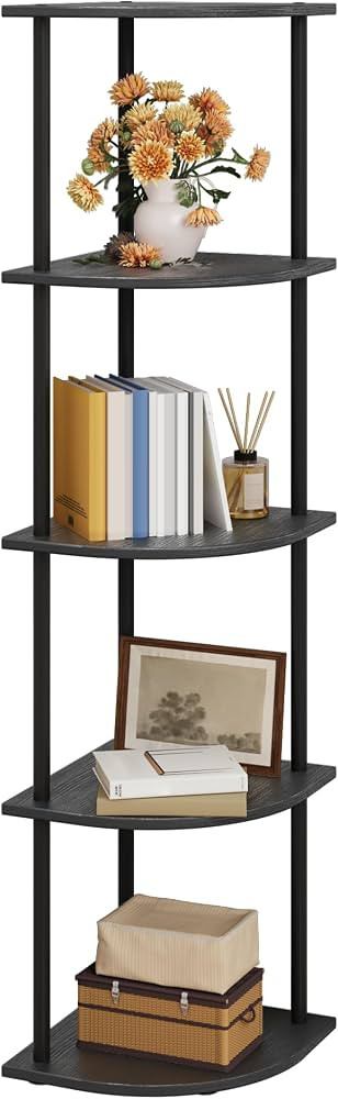Corner Shelf - 5-Tier Corner Bookshelf with Wall Anchors & Non-Slip Feet, Corner Shelves with Rus... | Amazon (US)